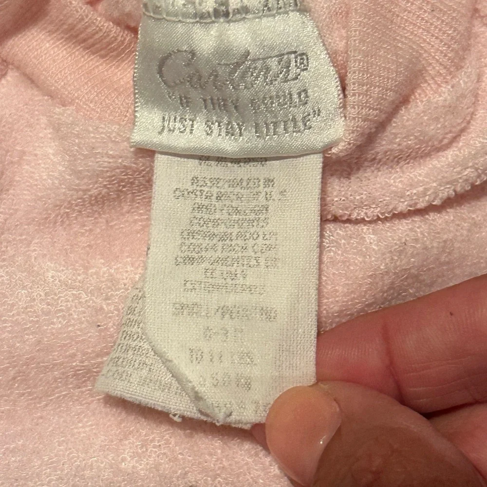 Vintage Carters Pink Fleece Footed Sleeper Bunny Embroidered Cozy Y2K 0-3 Months